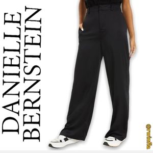 DANIELLE BERNSTEIN WOMEN'S PANTS BLACK SATIN SOLID STRETCH